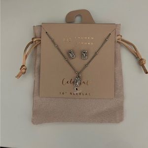 LC Lauren Conrad Celebrate Silver Necklace and Earring Set